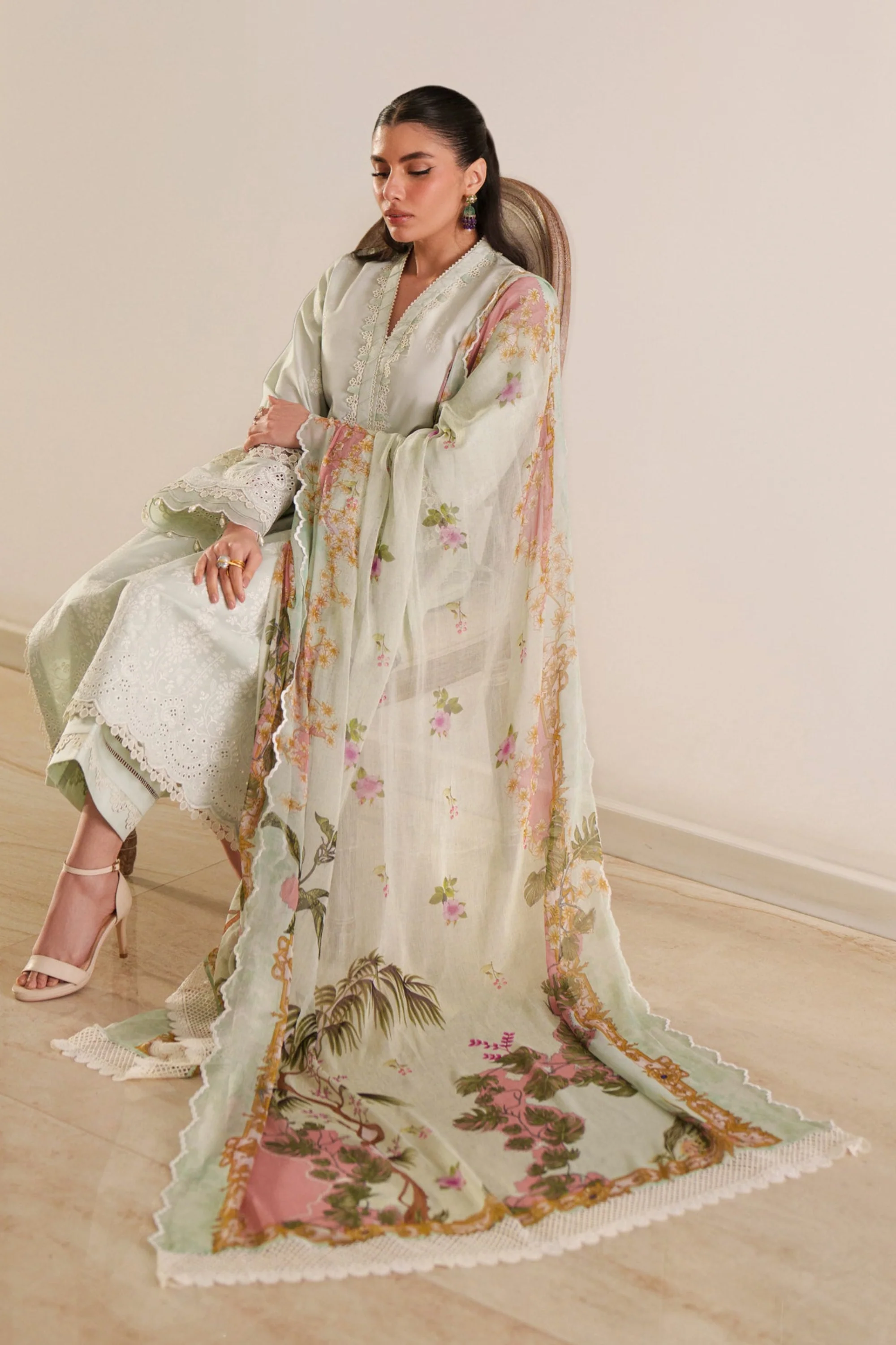 Ethereal Mint - Luxury Lawn Suit - Image 5