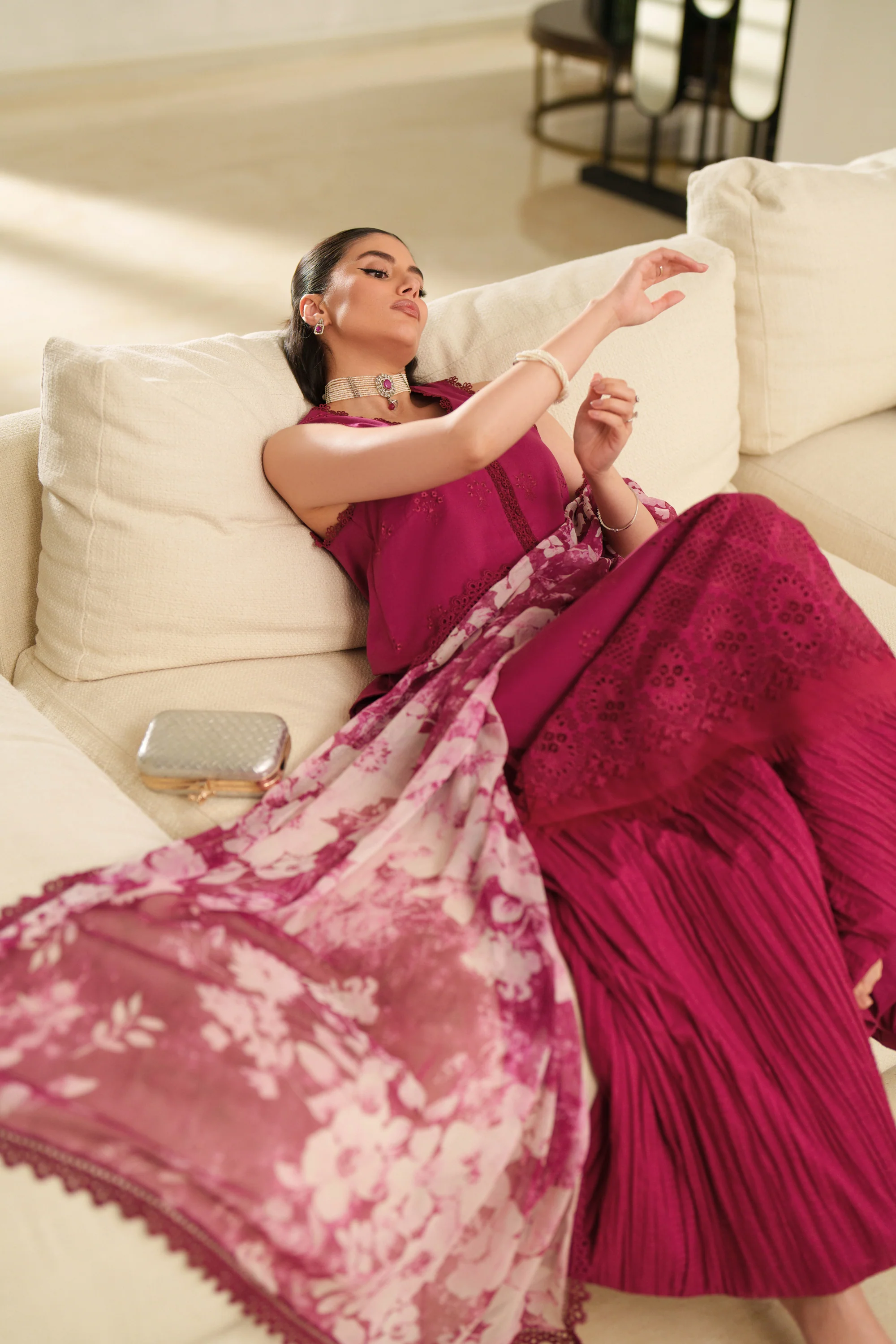 Mulberry Lattice - Luxury Lawn Suit - Image 4
