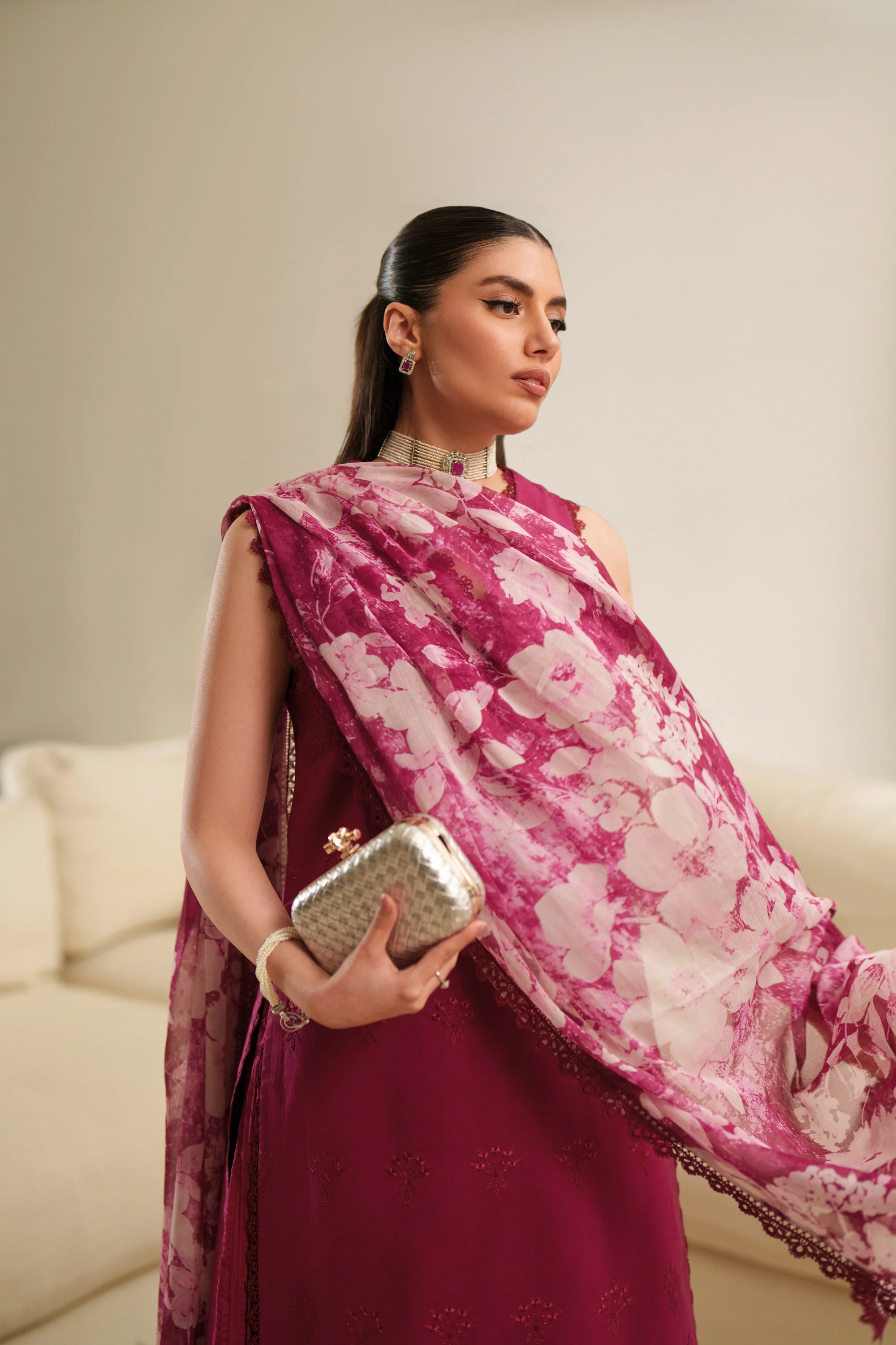Mulberry Lattice - Luxury Lawn Suit - Image 7