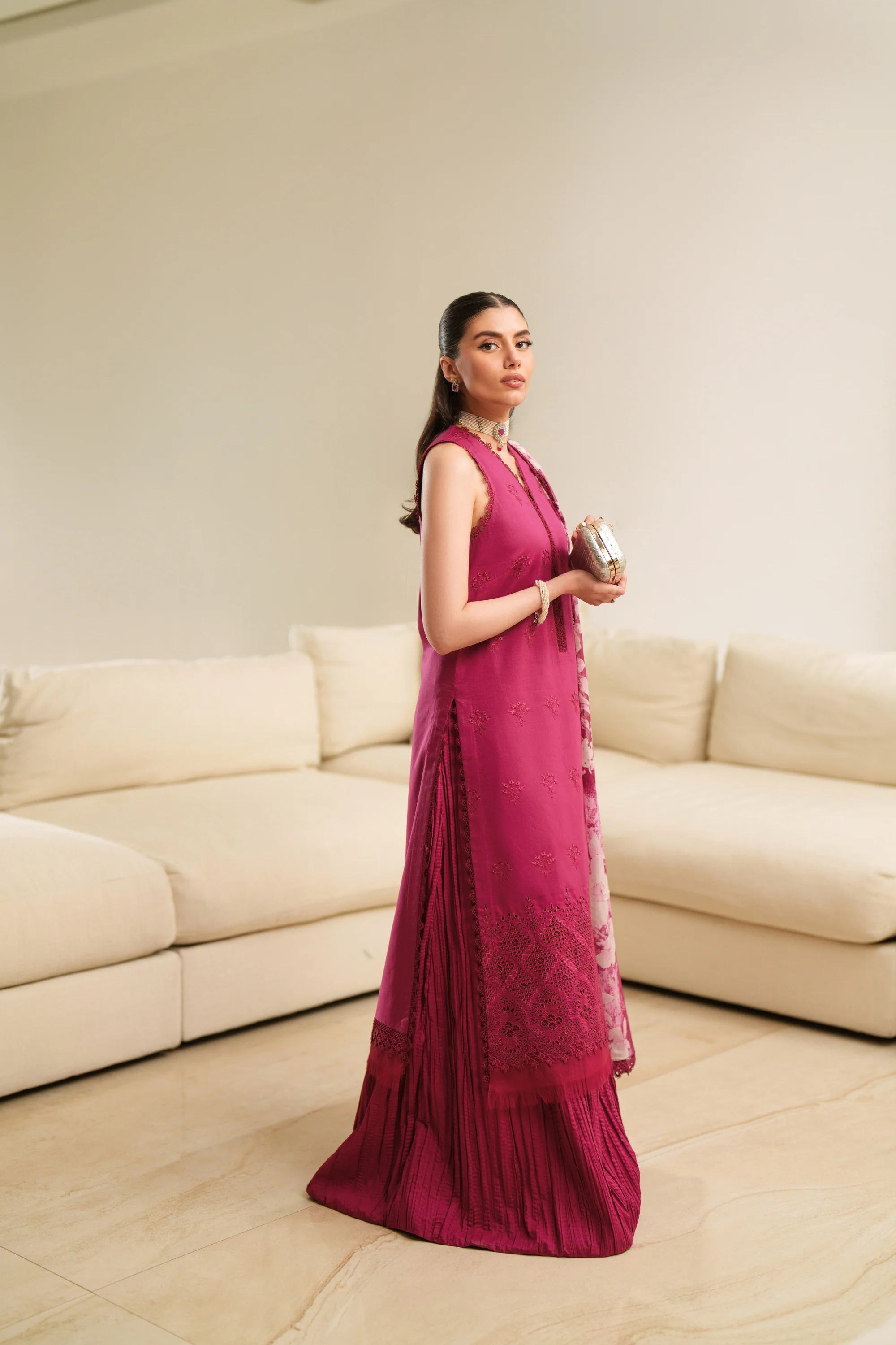 Mulberry Lattice - Luxury Lawn Suit - Image 8