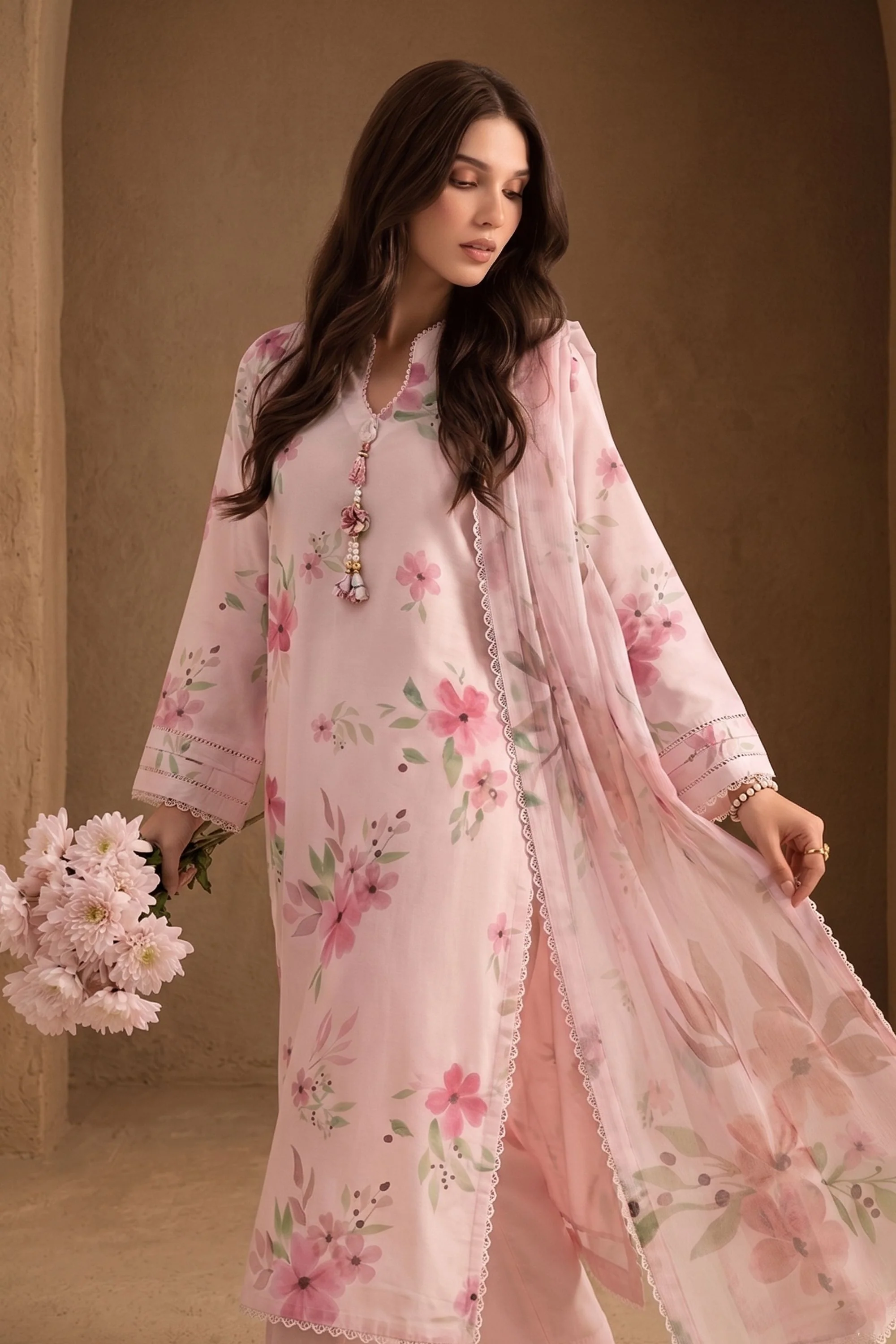 Crimson Garden - Printed Lawn Suit - Image 3