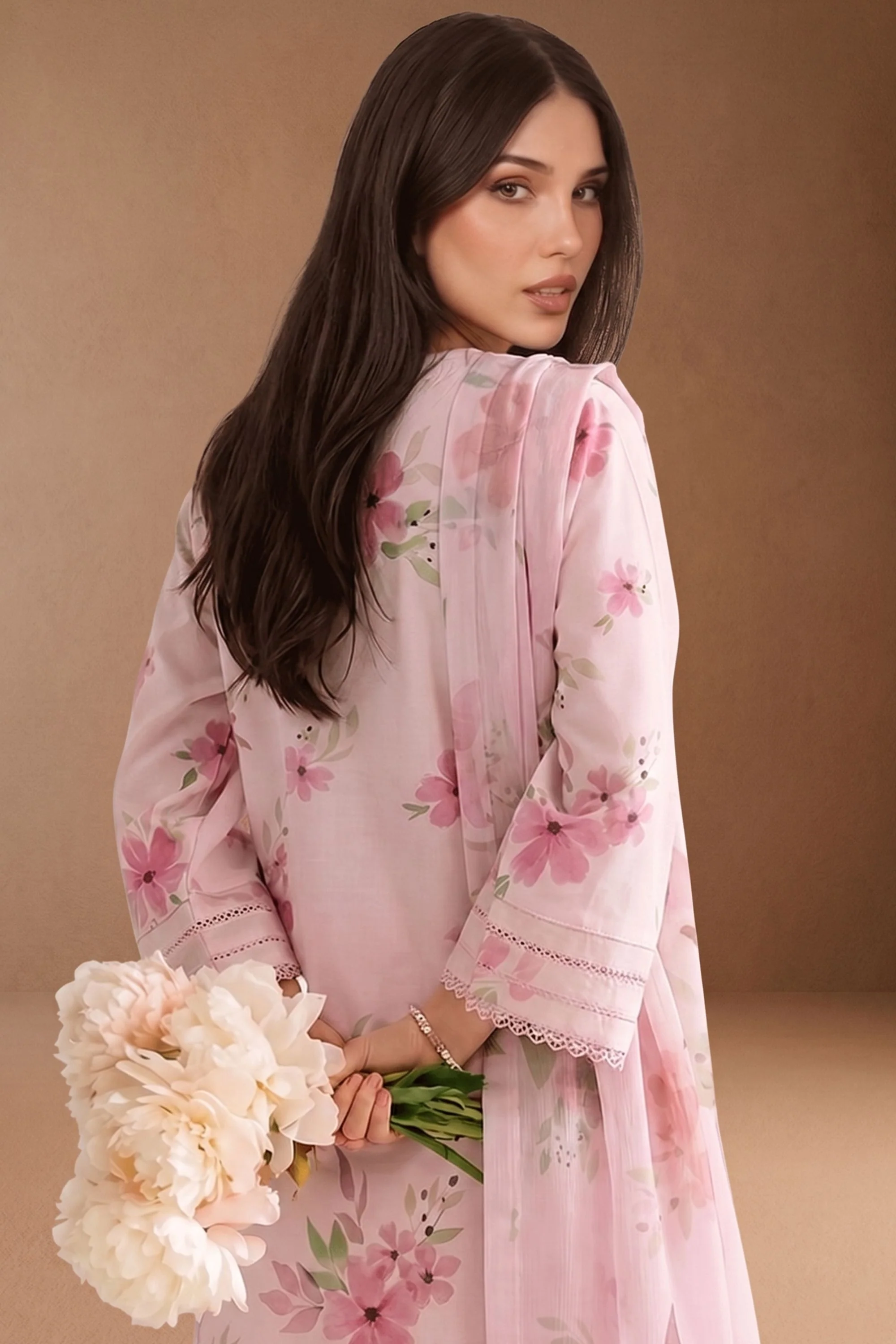 Crimson Garden - Printed Lawn Suit - Image 4