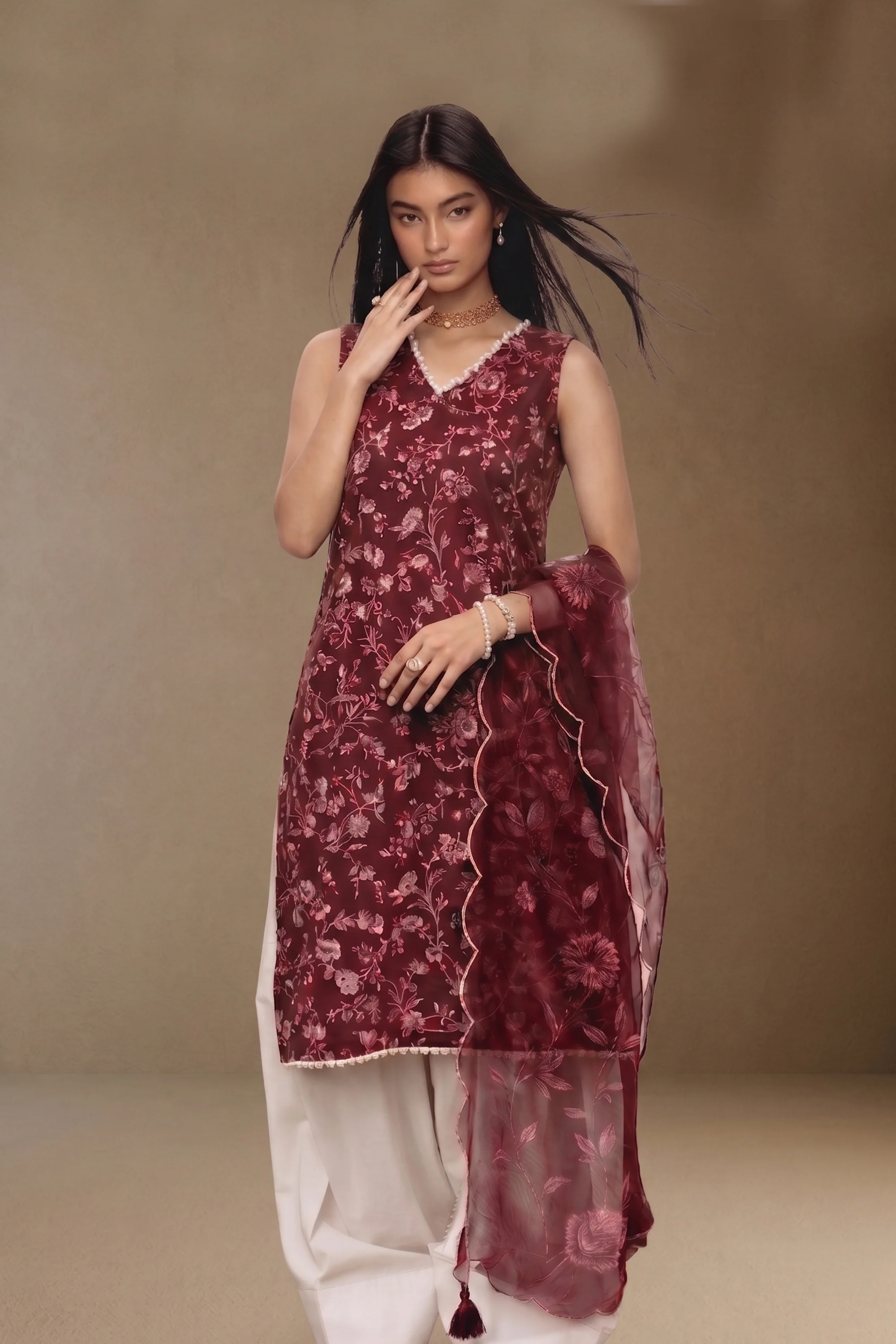 Deep Rouge - Printed Lawn Suit - Image 3