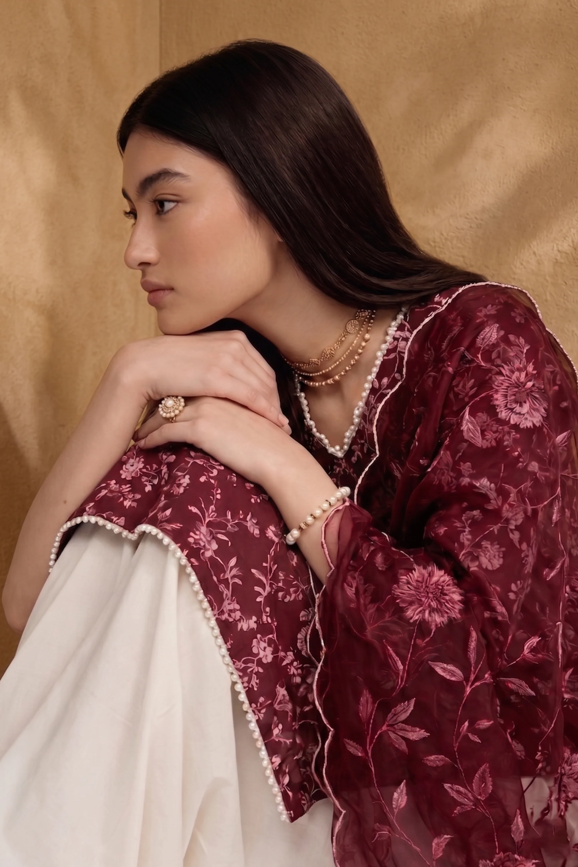 Deep Rouge - Printed Lawn Suit - Image 4