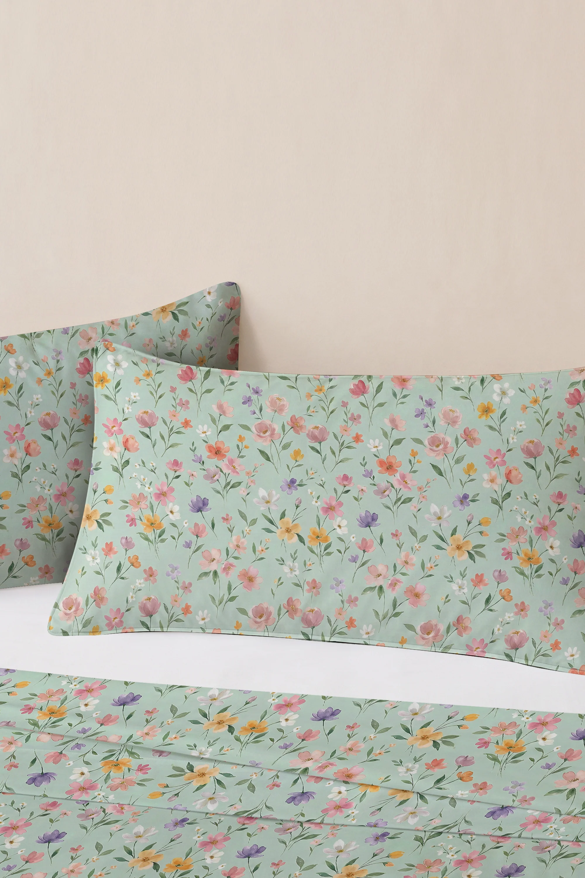 Floral Cipher Percale Bed Sheet Set - Image 3