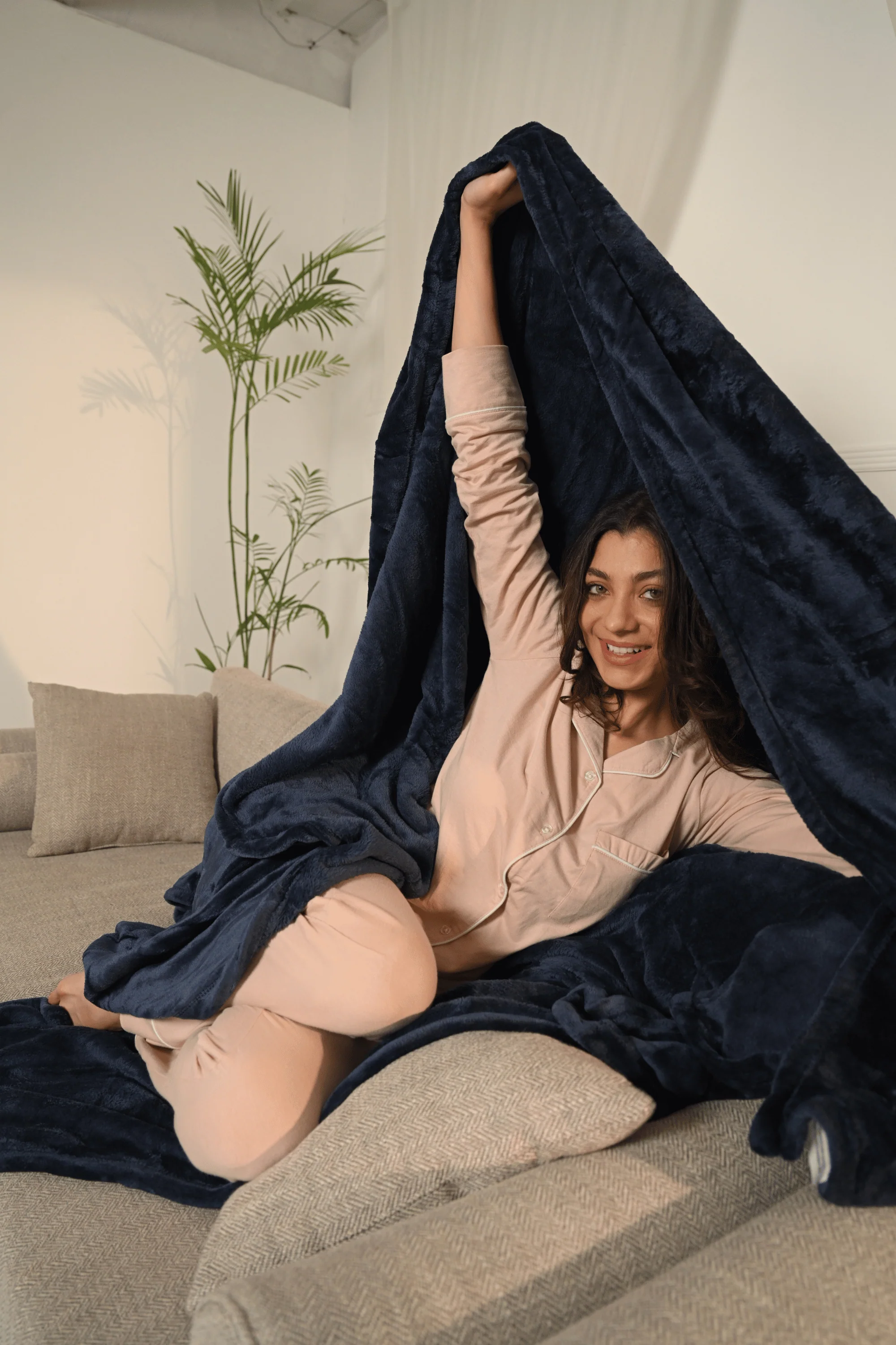 Navy Plush Blanket - Image 3