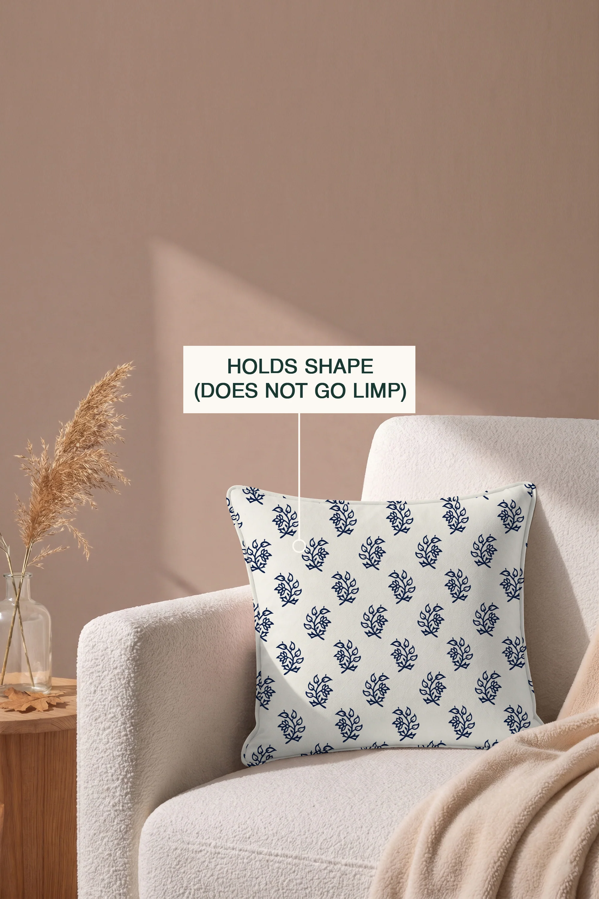 Pressed Indigo Percale Cushion Cover - Image 5