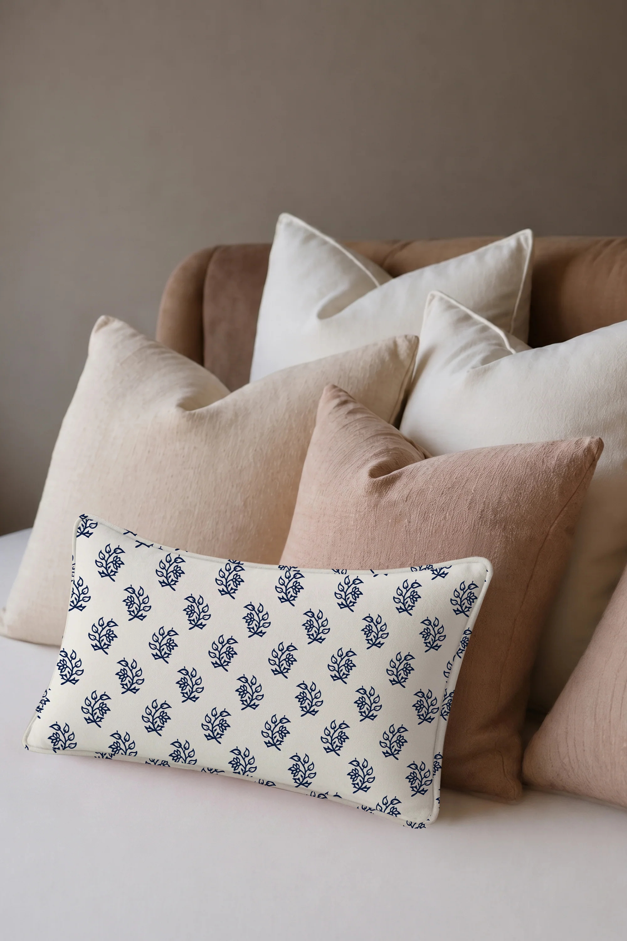 Pressed Indigo Percale Cushion Cover - Image 6