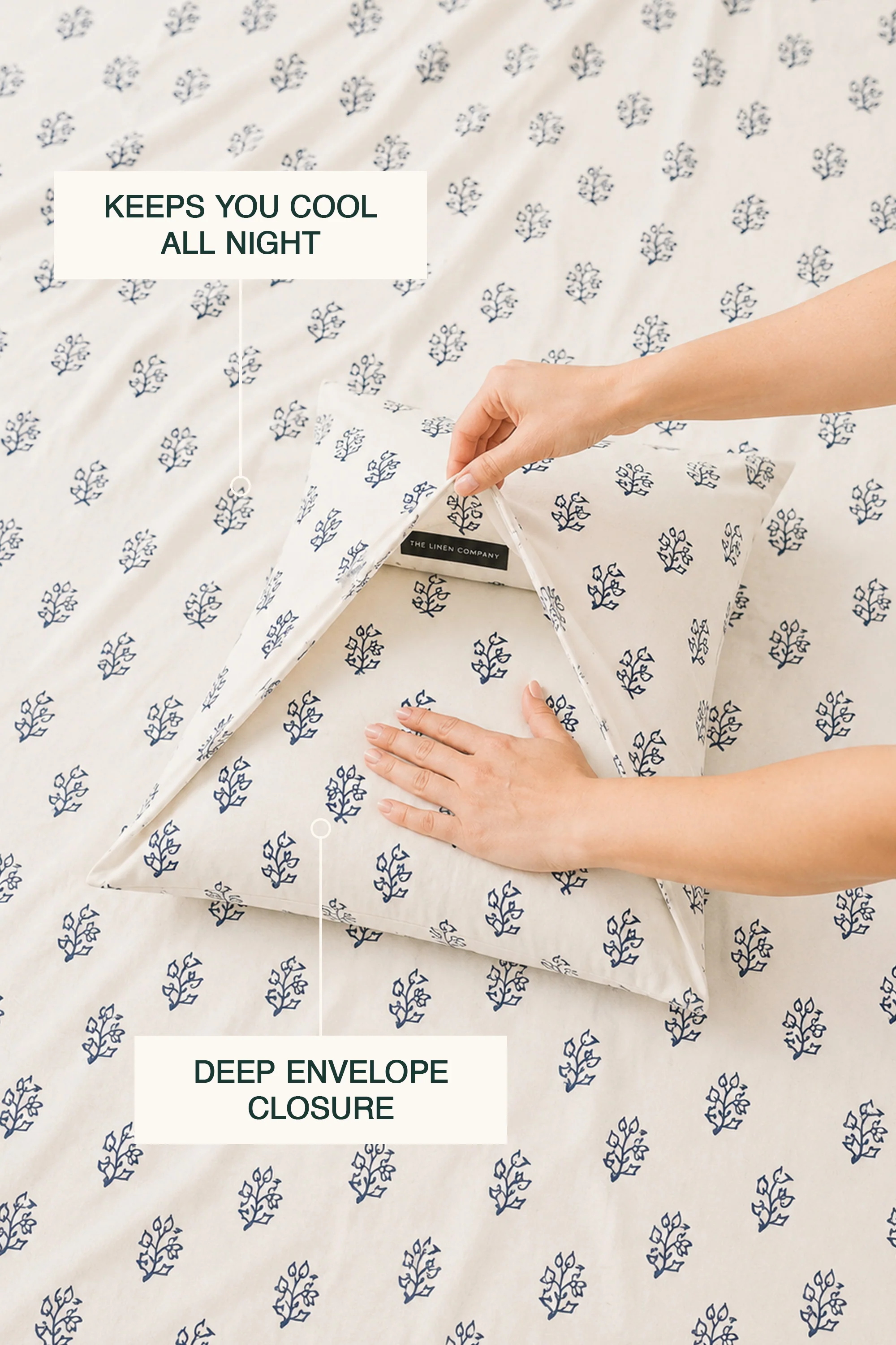 Pressed Indigo Percale Duvet Cover set - Image 3