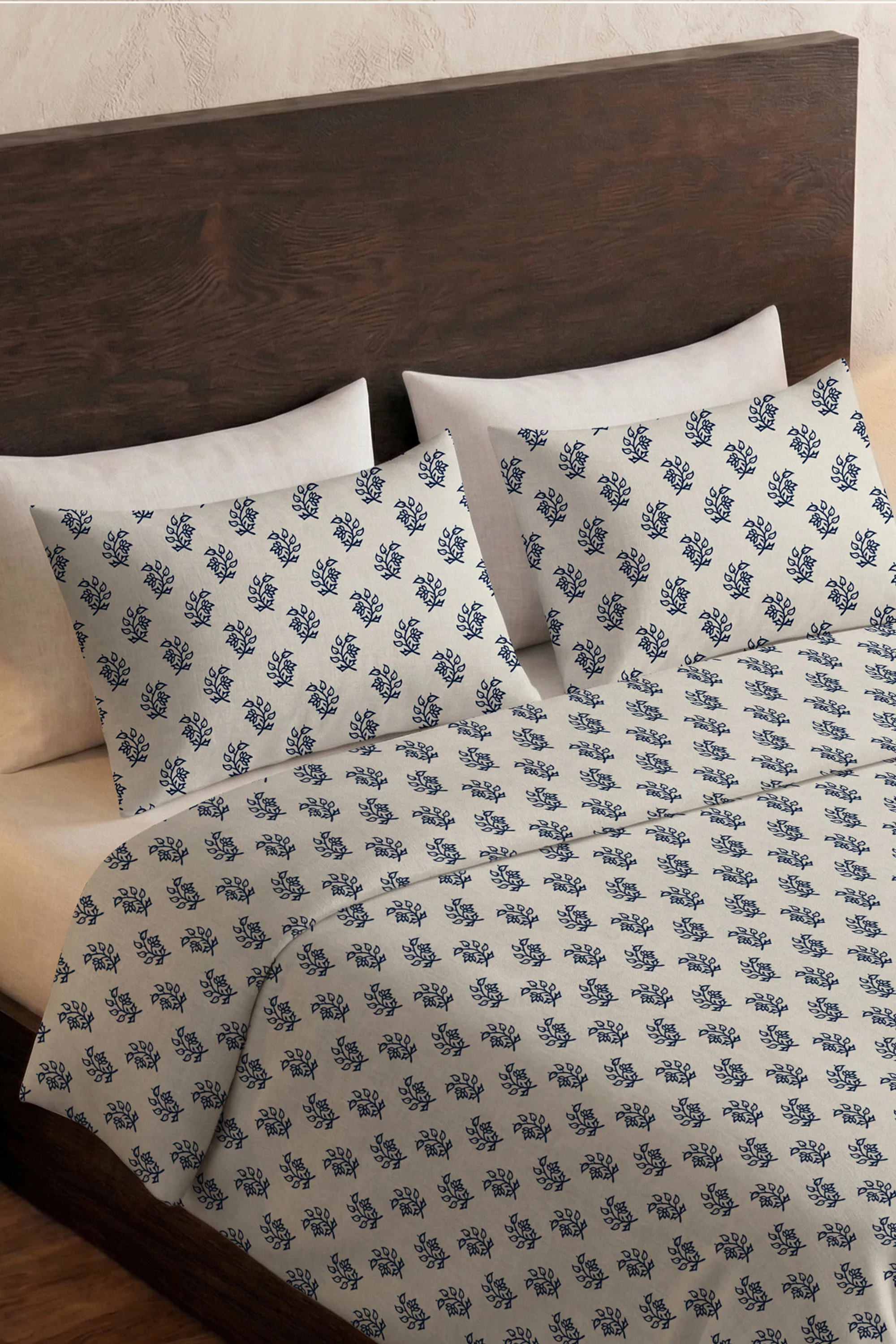 Pressed Indigo Percale Duvet Cover set - Image 5