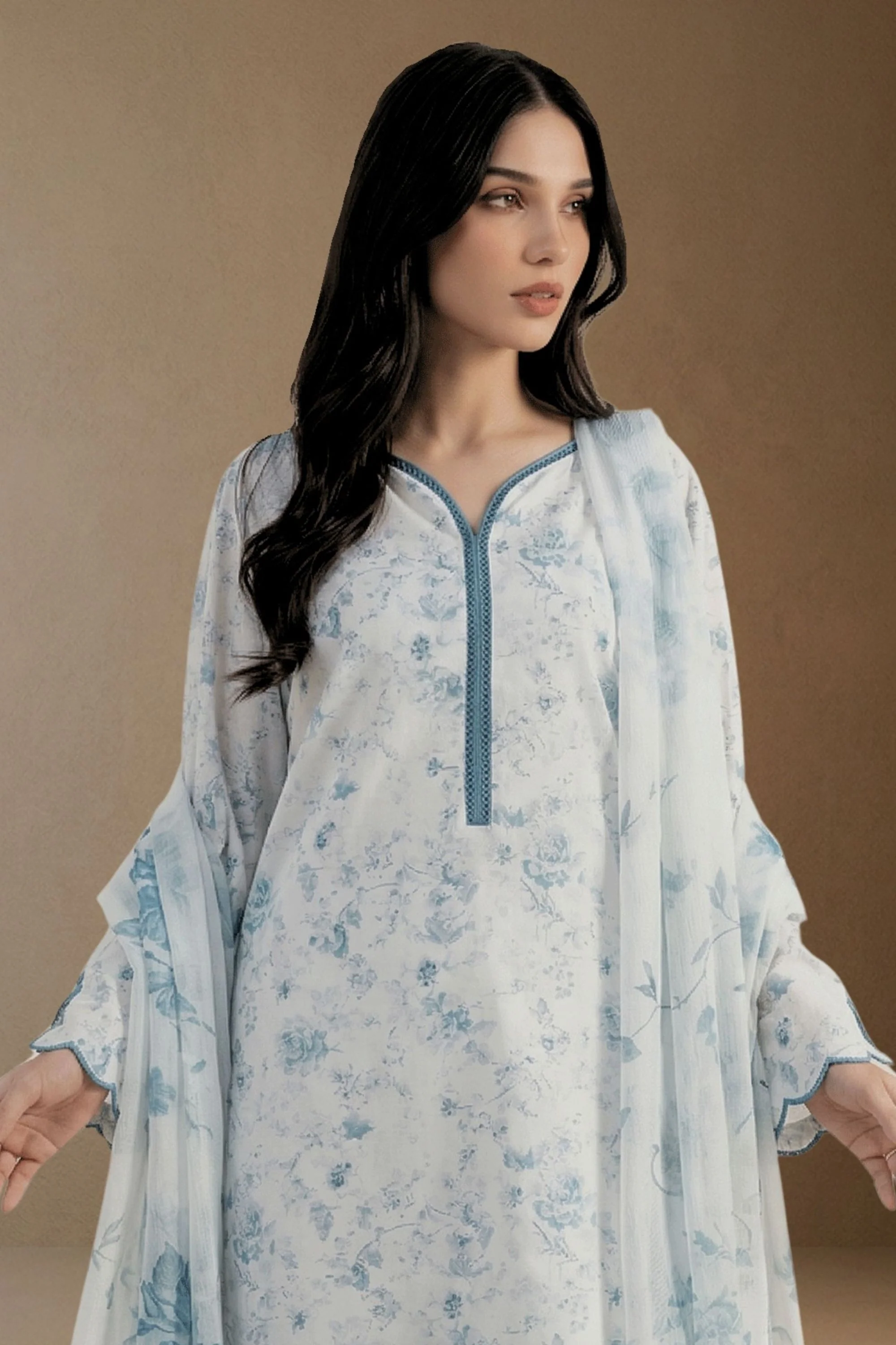 Soft Ciel - Printed Lawn Suit - Image 3