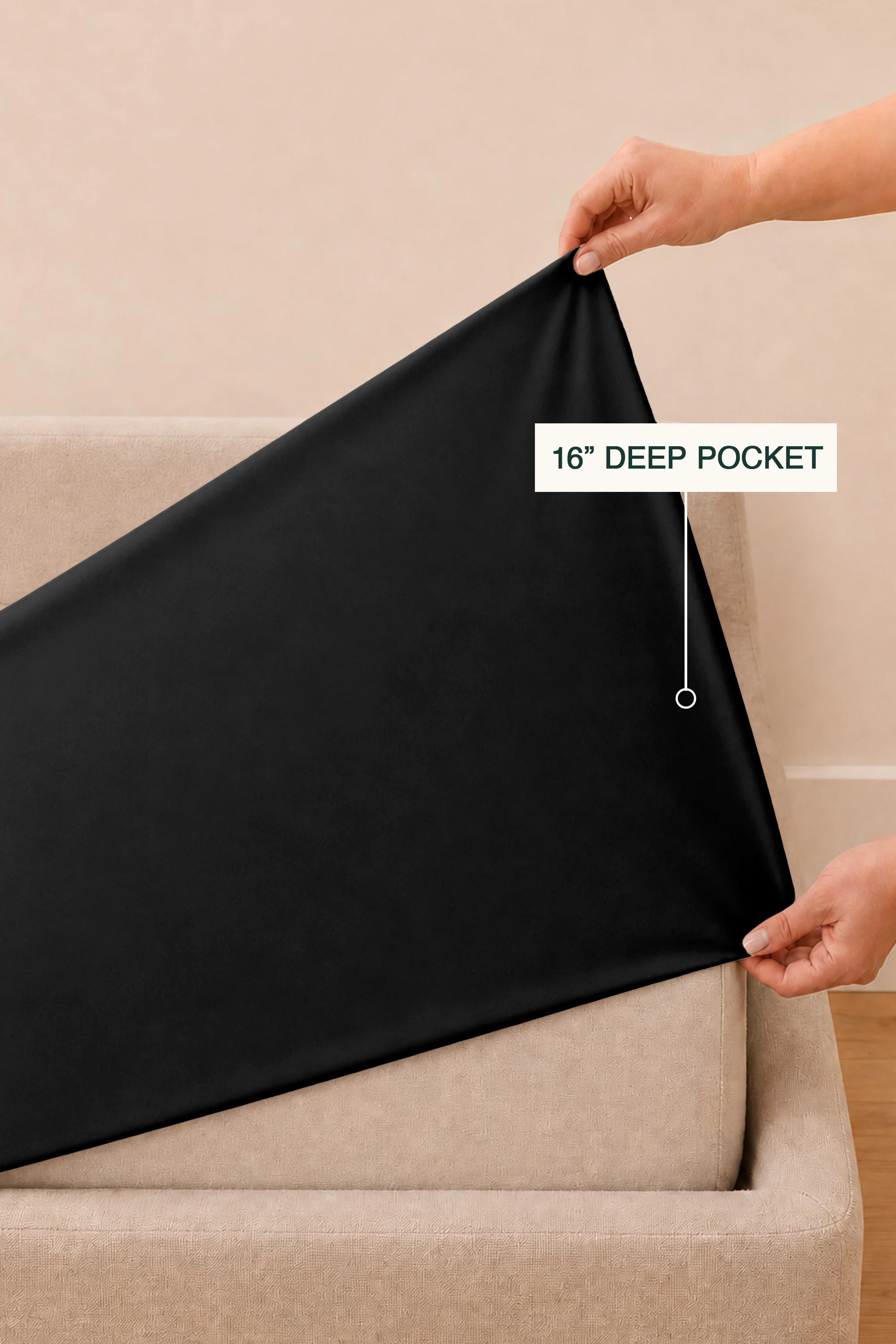 T200 Black Bed Sheet Set - Image 7