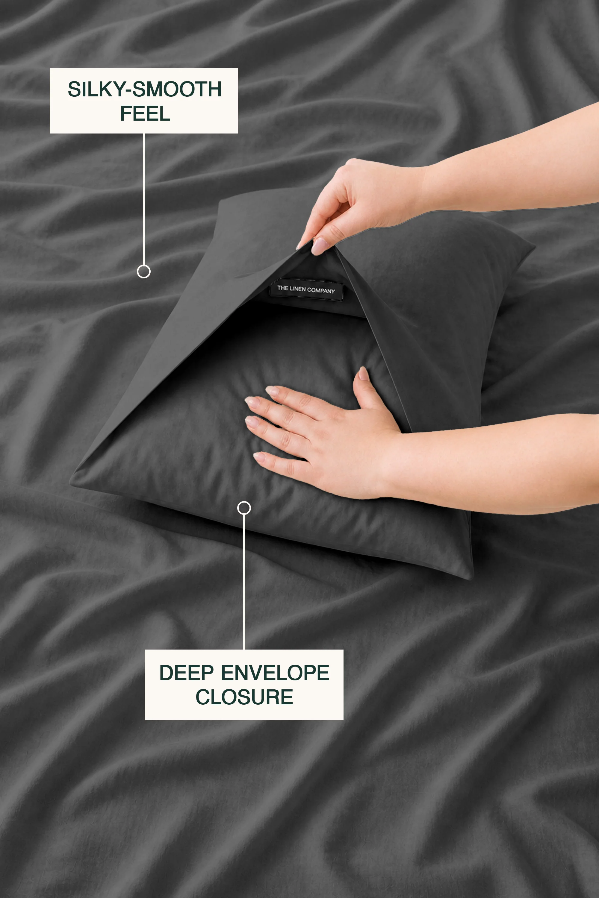 T200 Charcoal Bed Sheet Set - Image 3