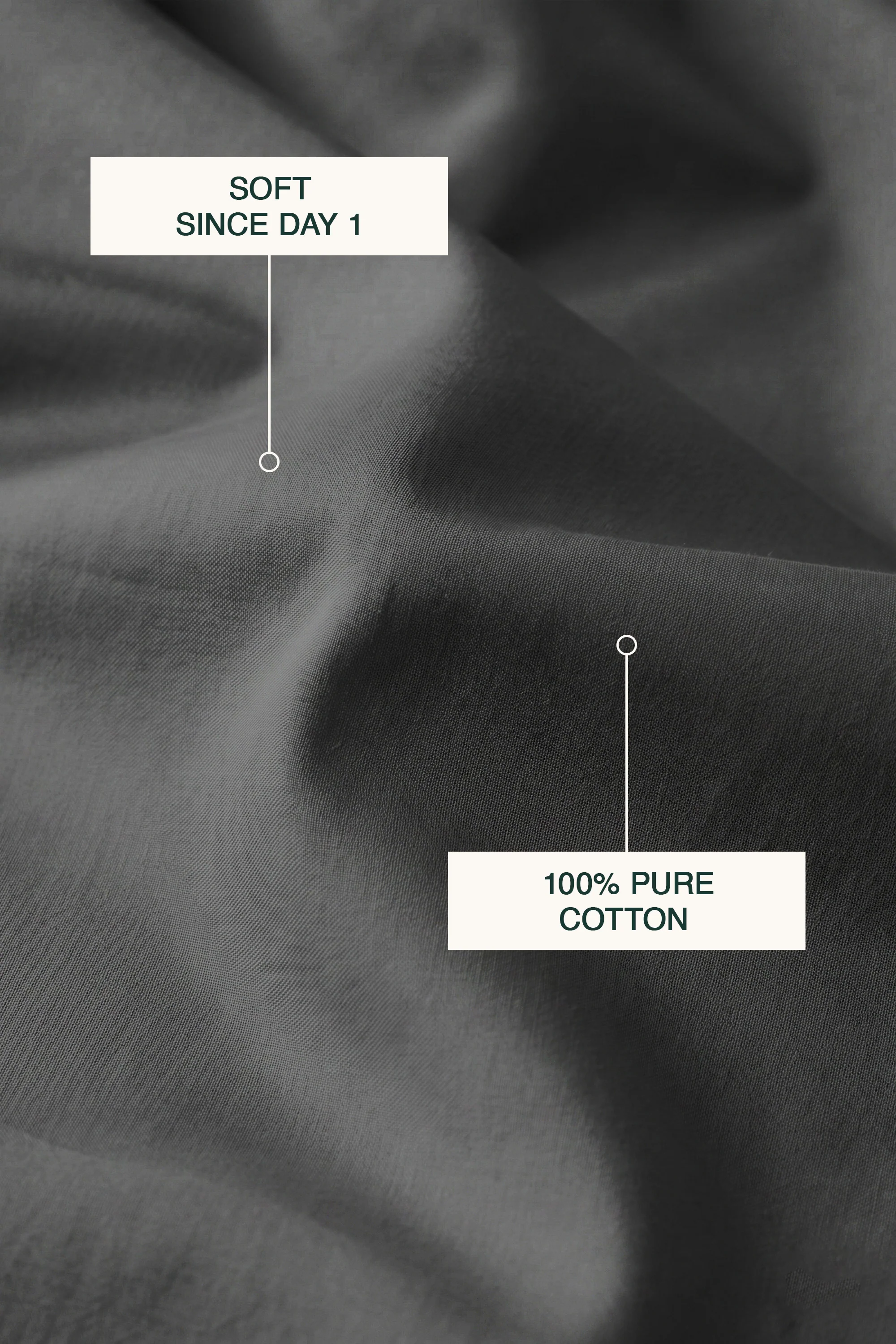 T200 Charcoal Bed Sheet Set - Image 4