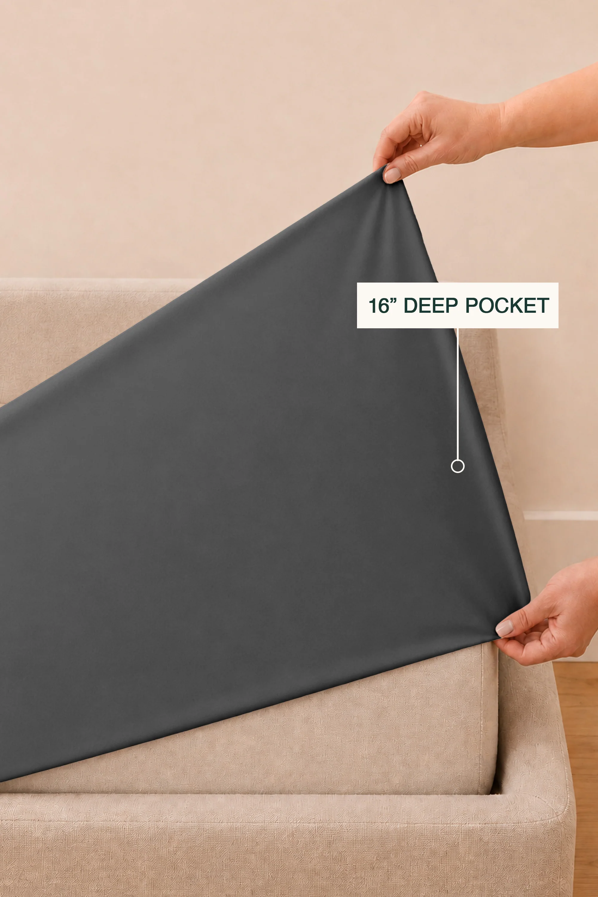T200 Charcoal Bed Sheet Set - Image 7