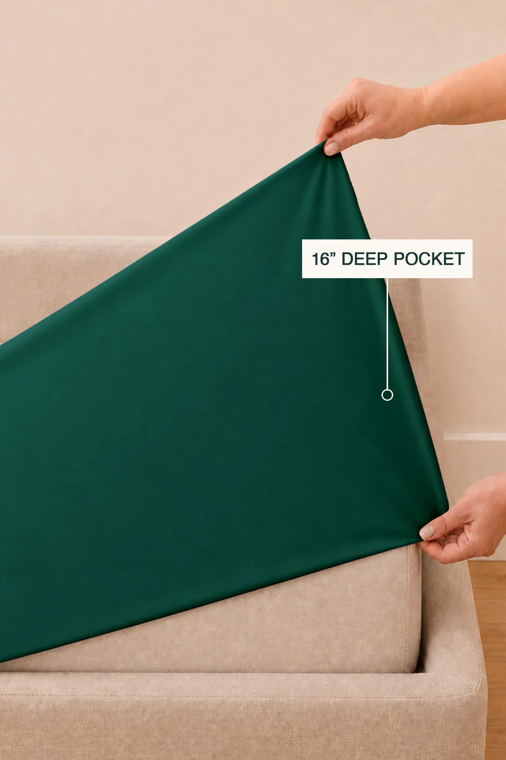 T200 Emerald Green Bed Sheet Set - Image 7