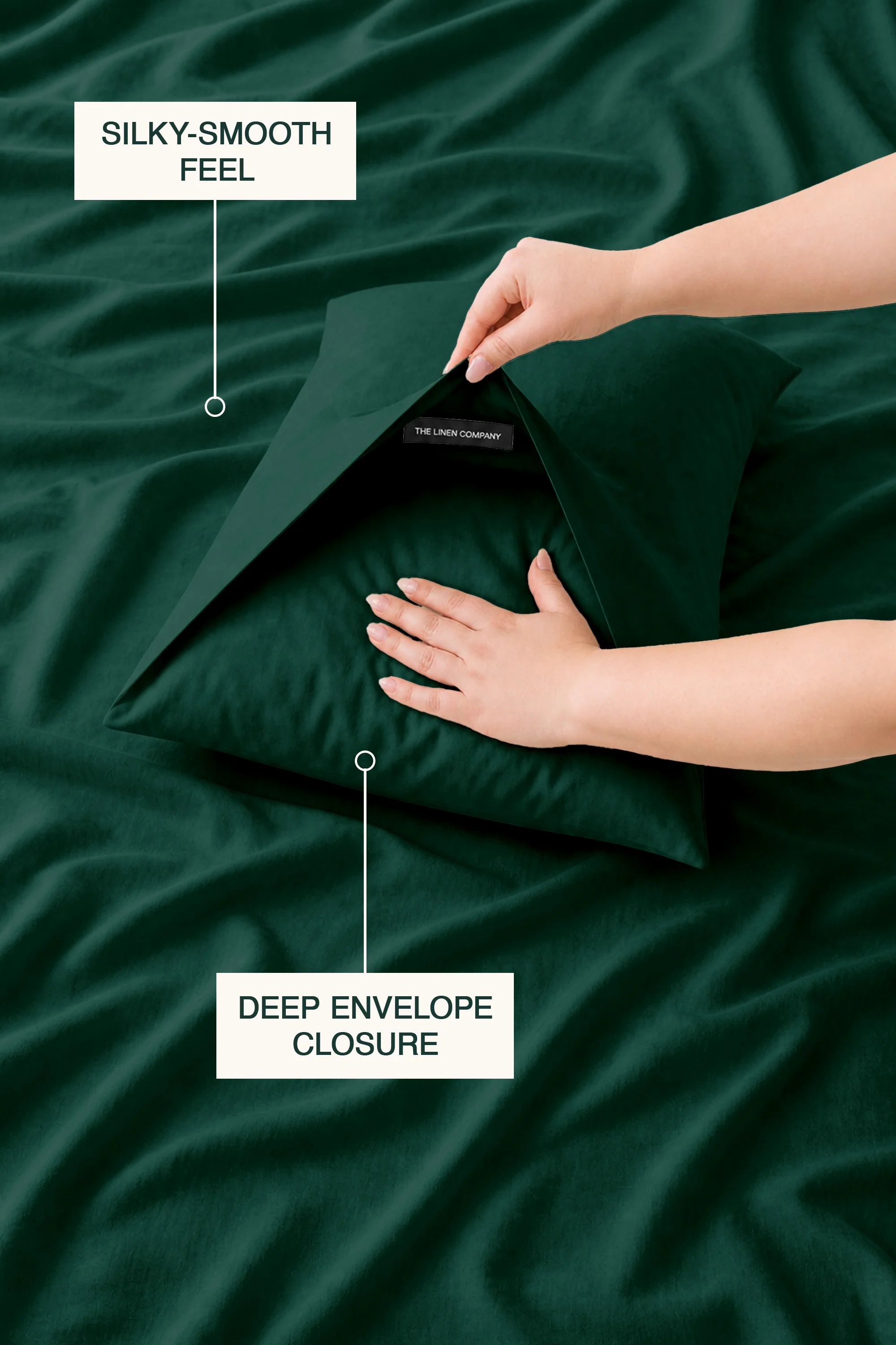 T200 Emerald Green Duvet Cover Set - Image 3