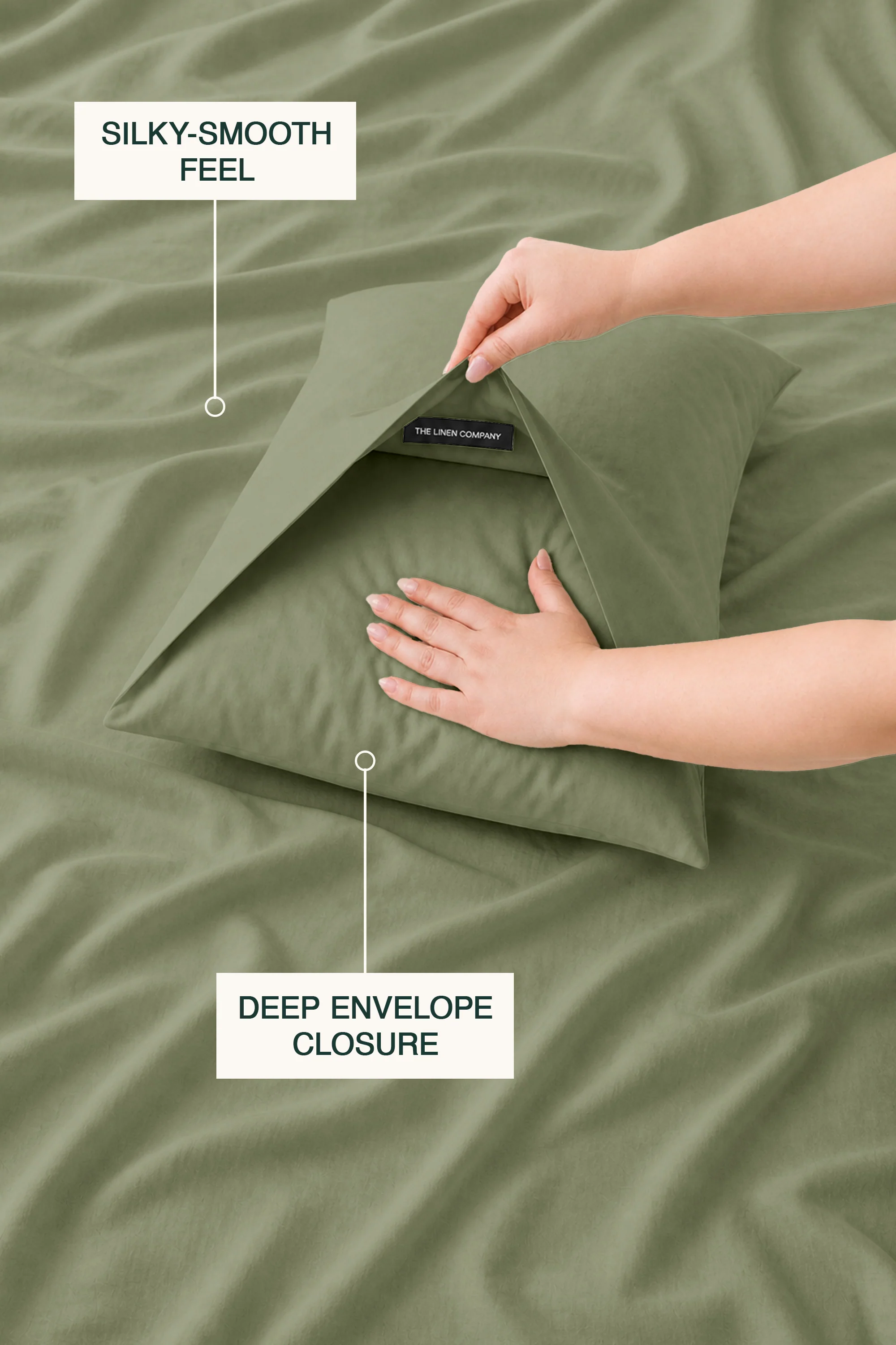 T200 Eucalyptus Green Bed Sheet Set - Image 3
