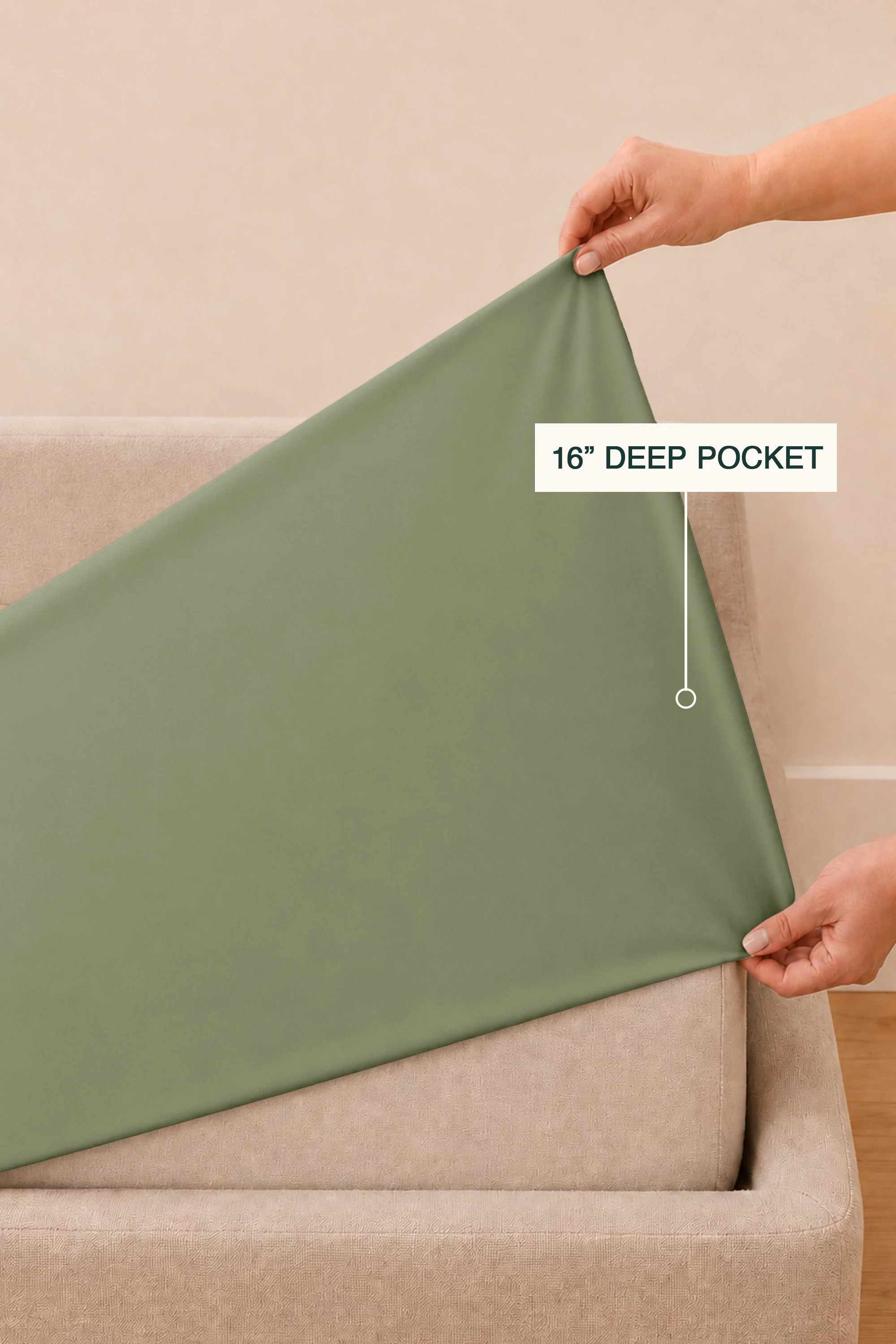T200 Eucalyptus Green Bed Sheet Set - Image 7
