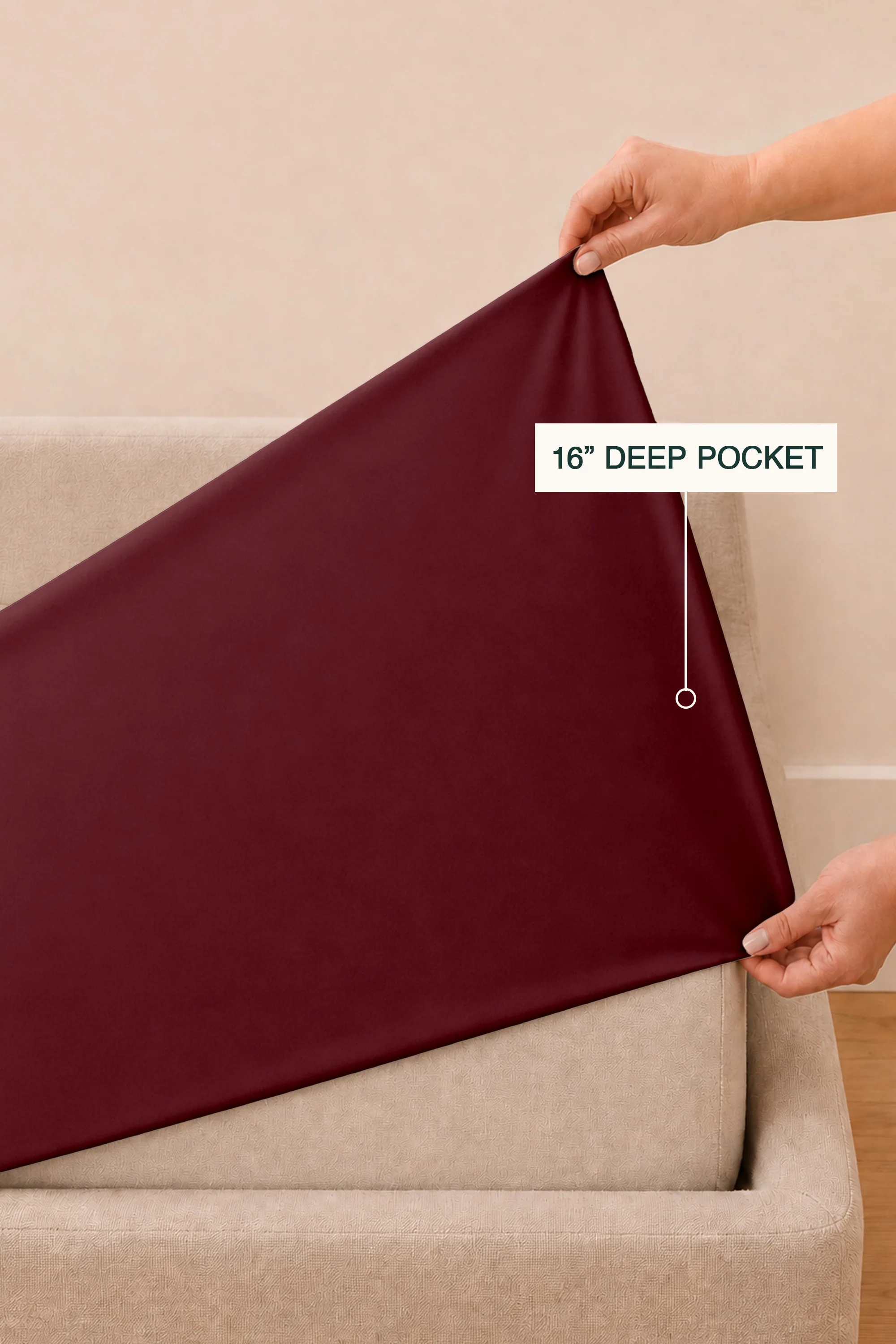 T200 Maroon Bed Sheet Set - Image 7