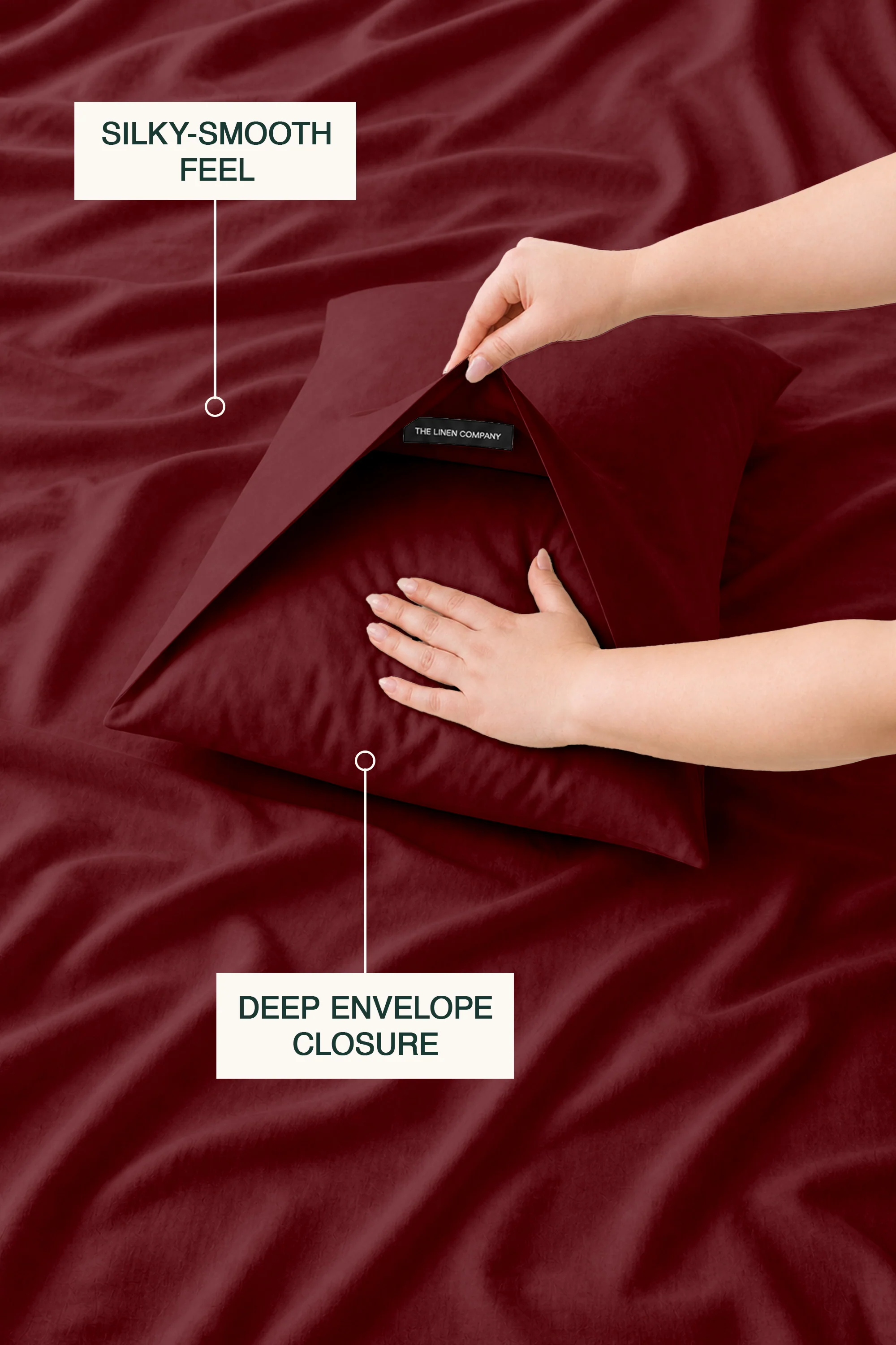 T200 Maroon Duvet Cover Set - Image 3