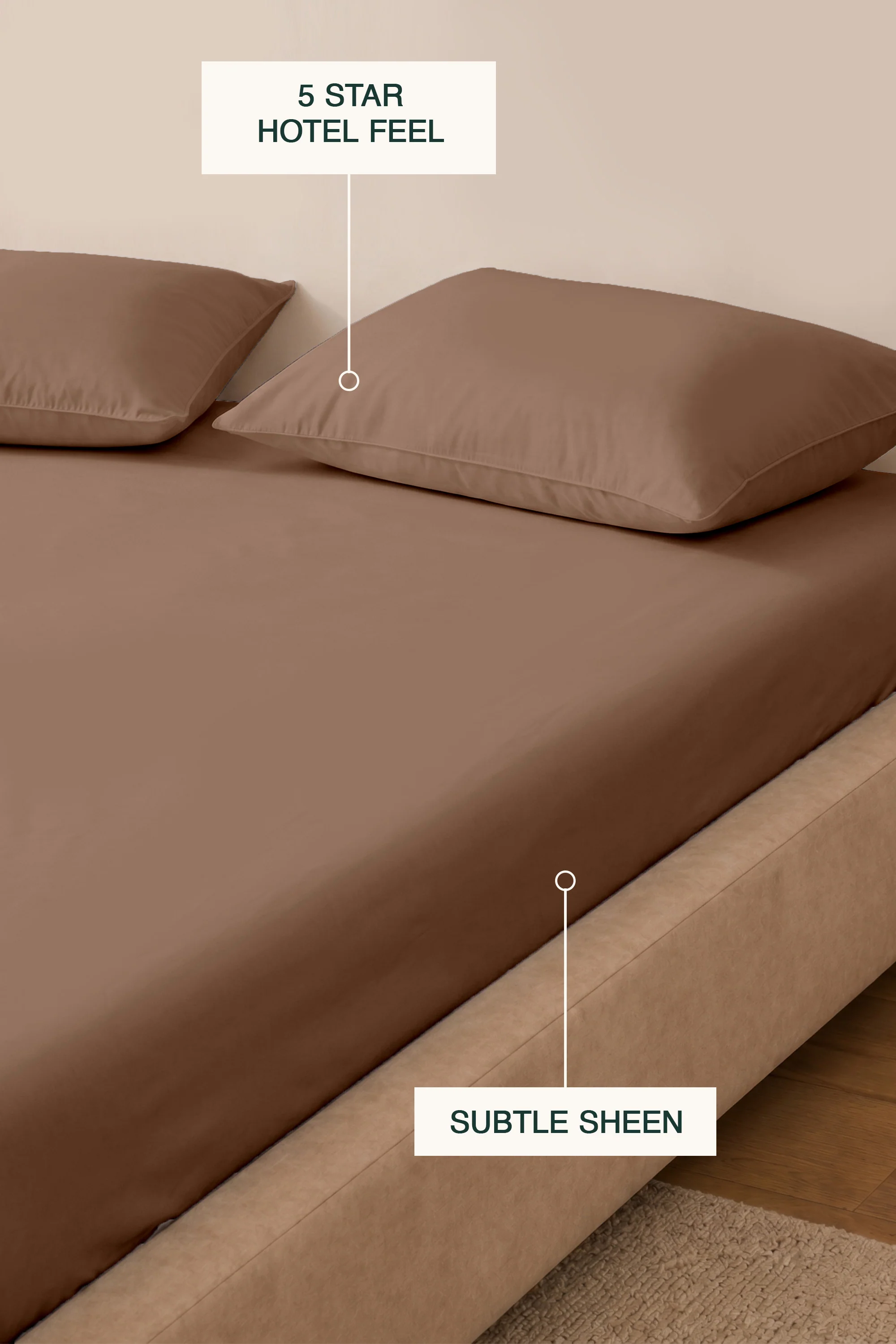 T200 Mocha Bed Sheet Set - Image 6