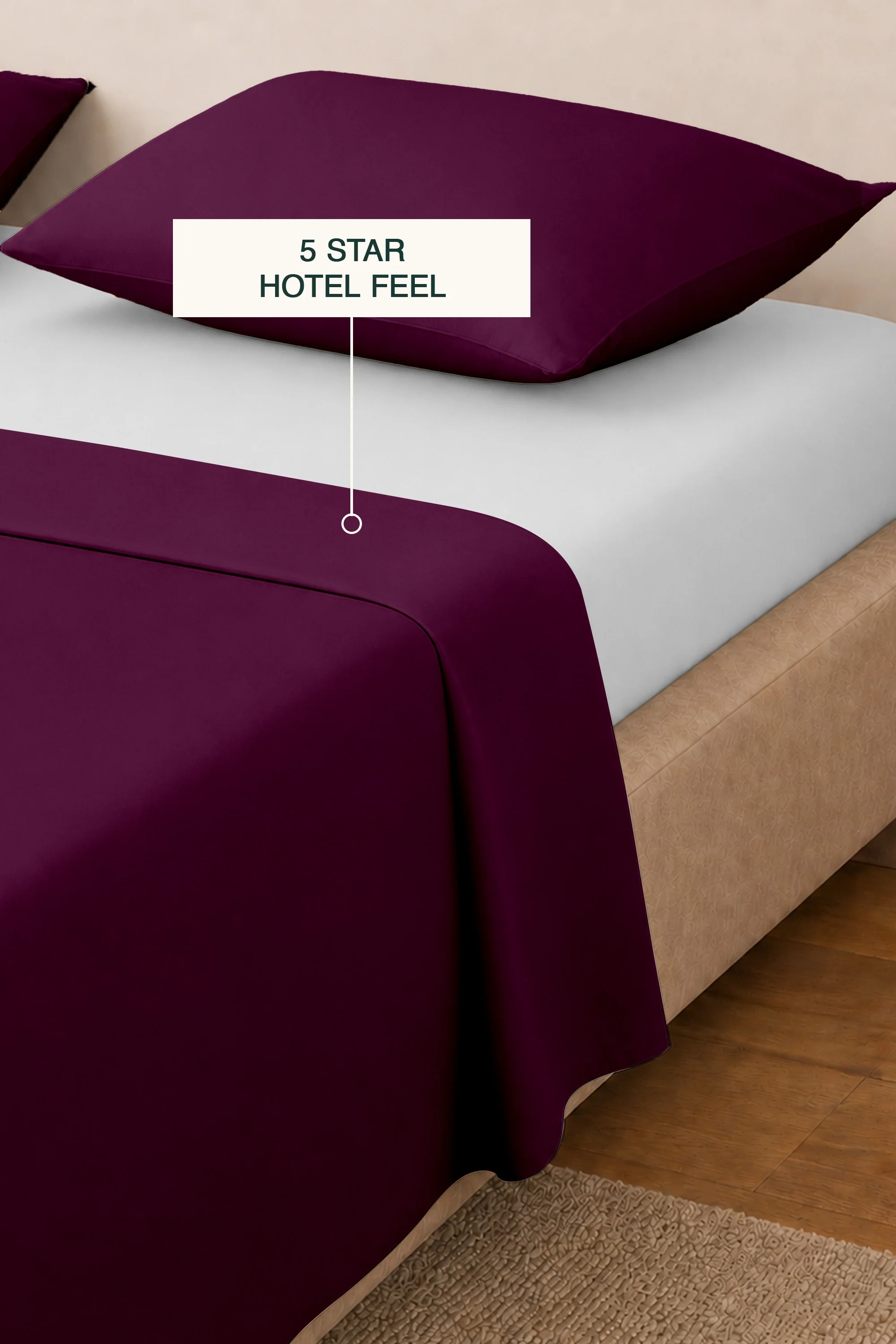 T200 Plum Bed Sheet Set - Image 2