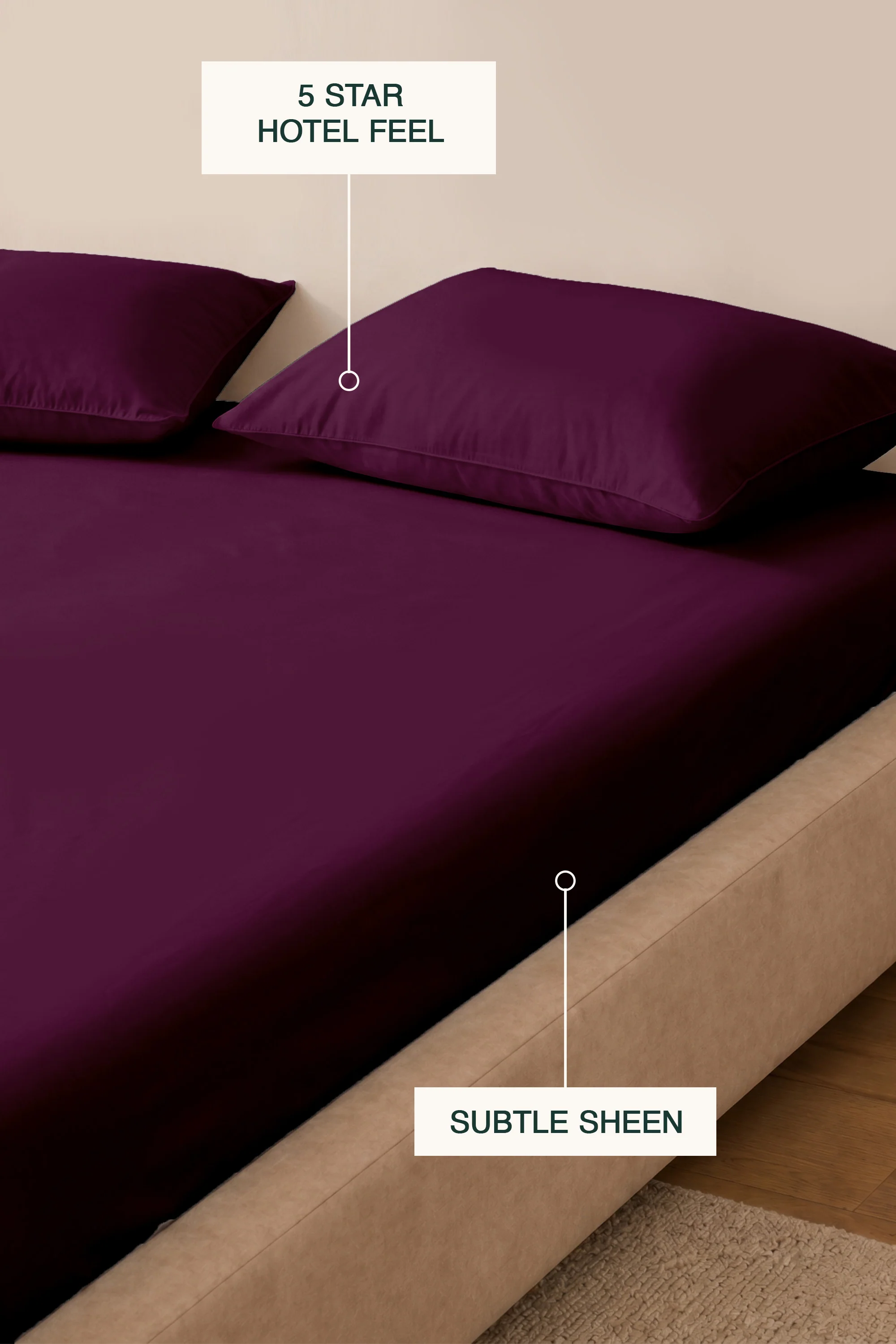 T200 Plum Bed Sheet Set - Image 6