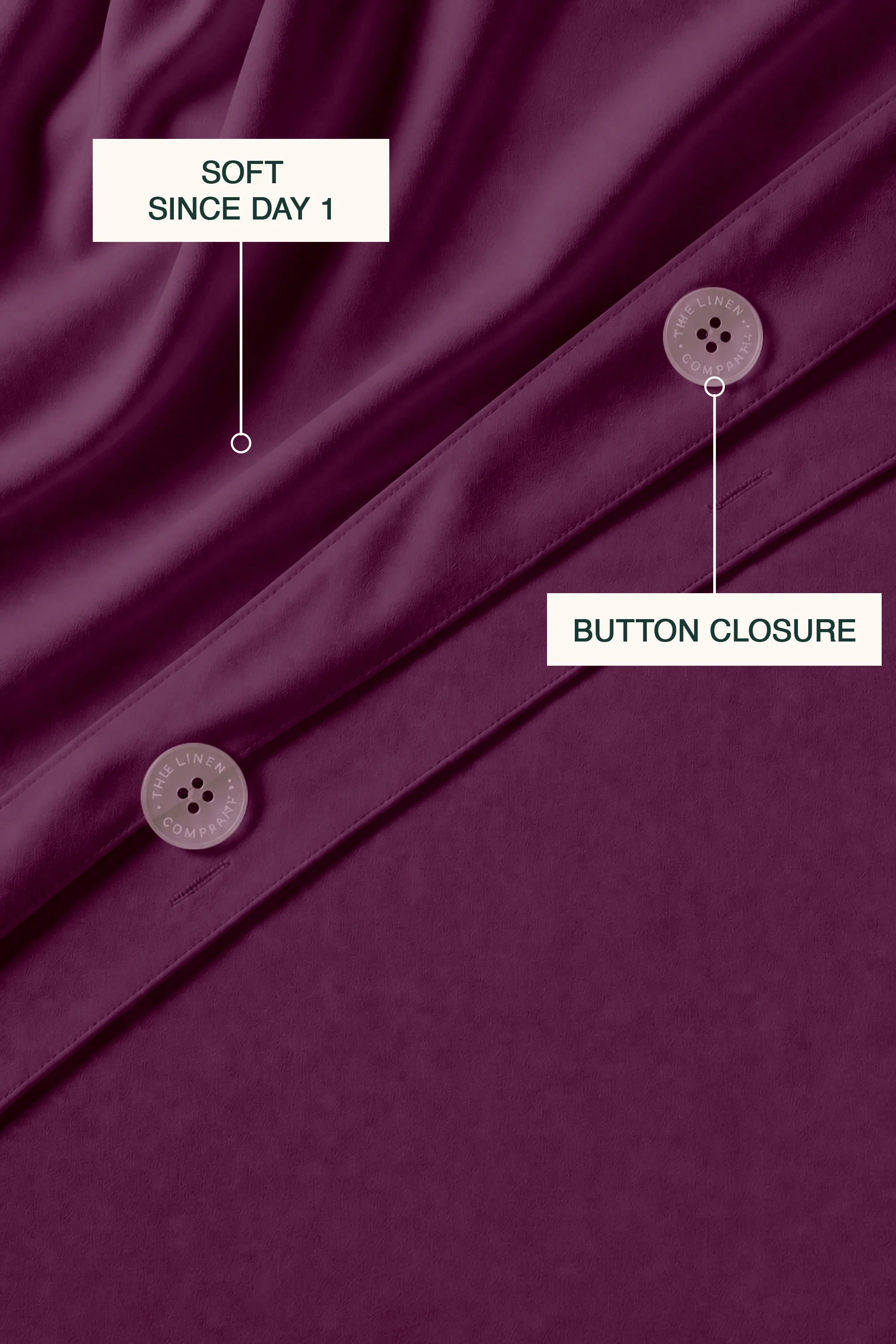 T200 Plum Duvet Cover Set - Image 2