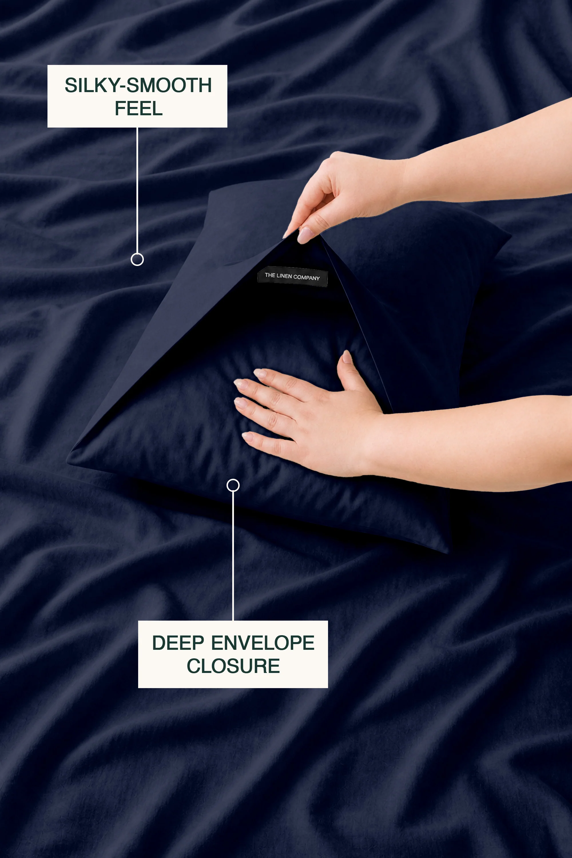T300 Luxe Navy Bed Sheet Set - Image 3