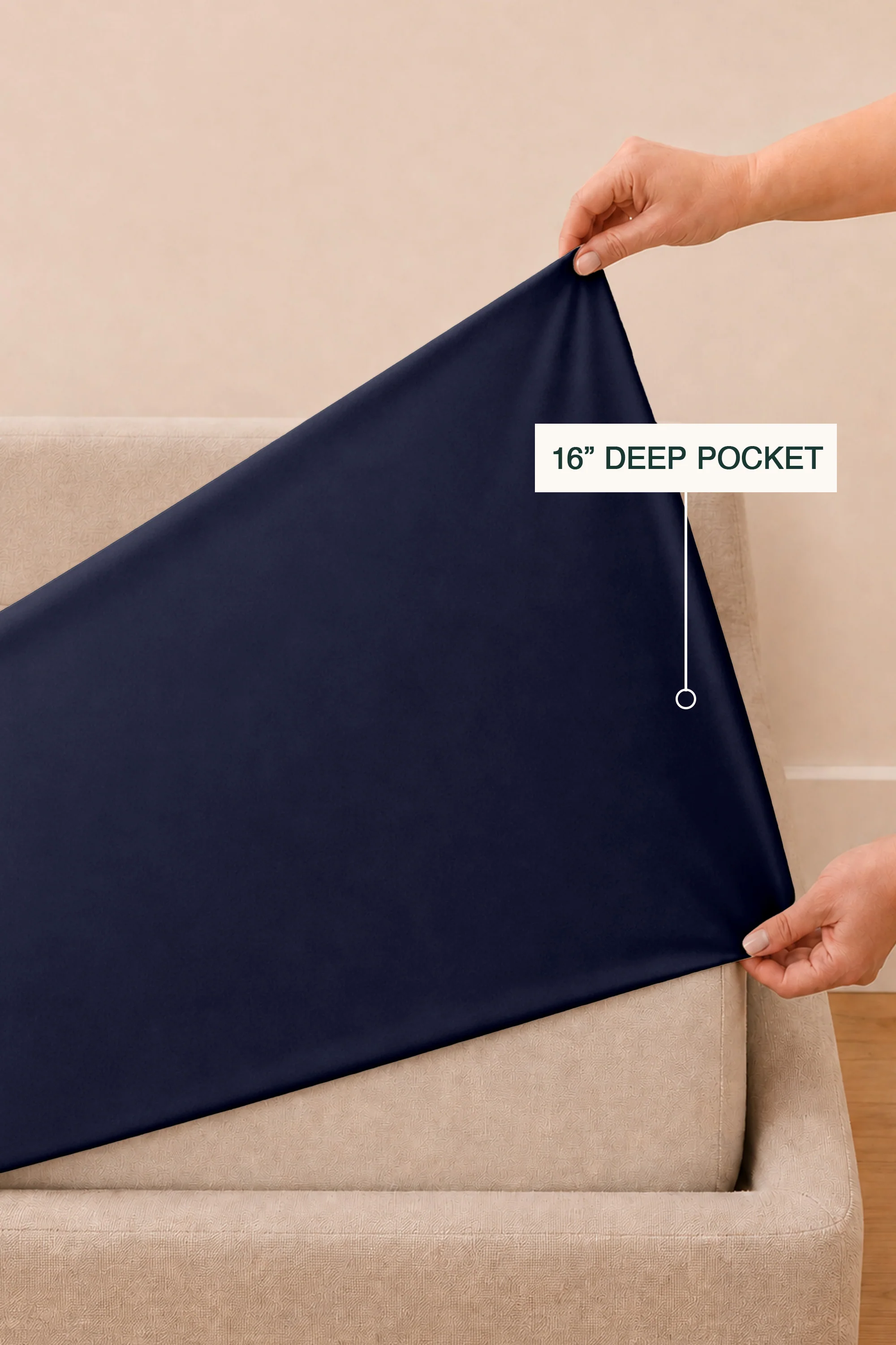 T300 Luxe Navy Bed Sheet Set - Image 7