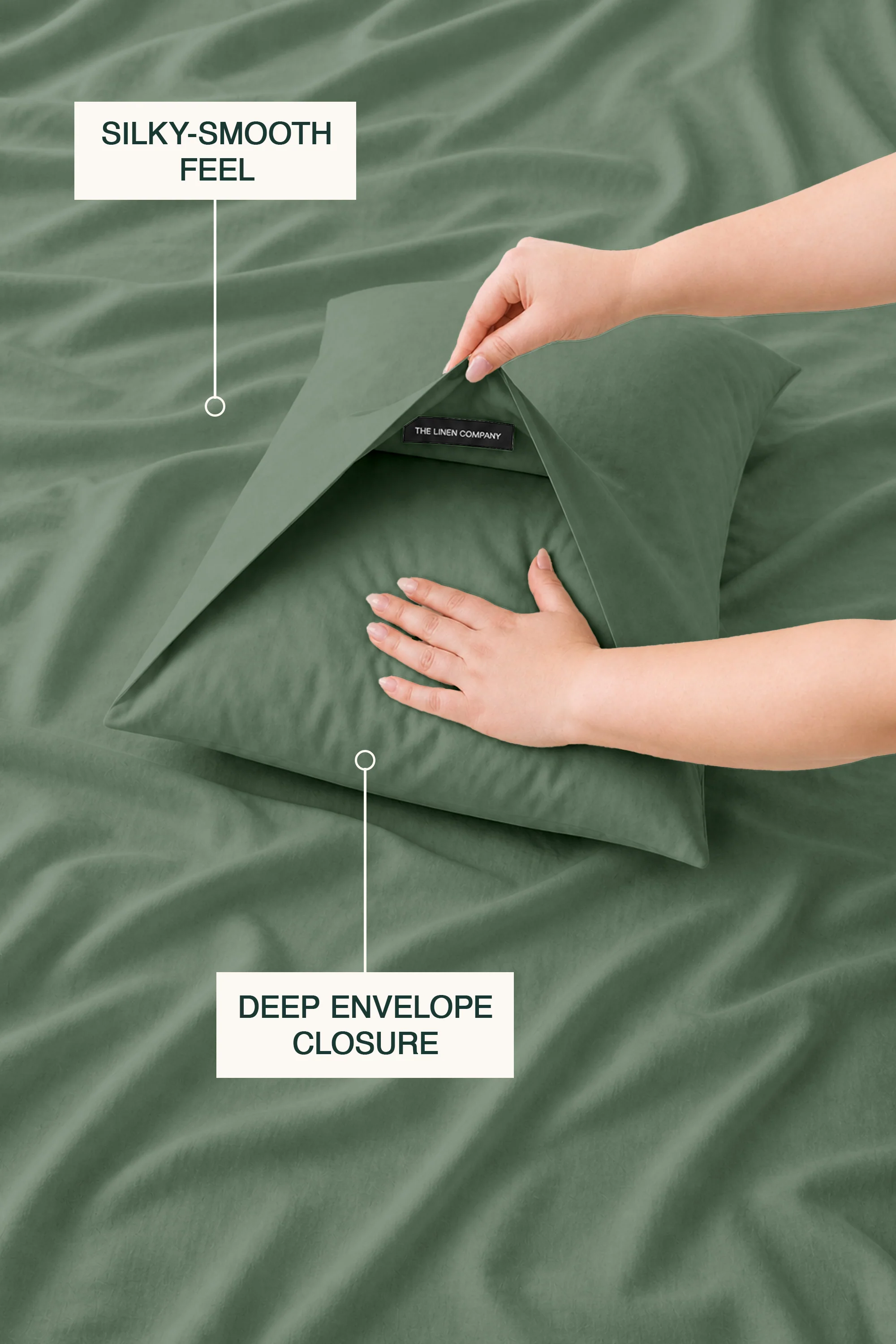 T300 Luxe Sage Green Bed Sheet Set - Image 4