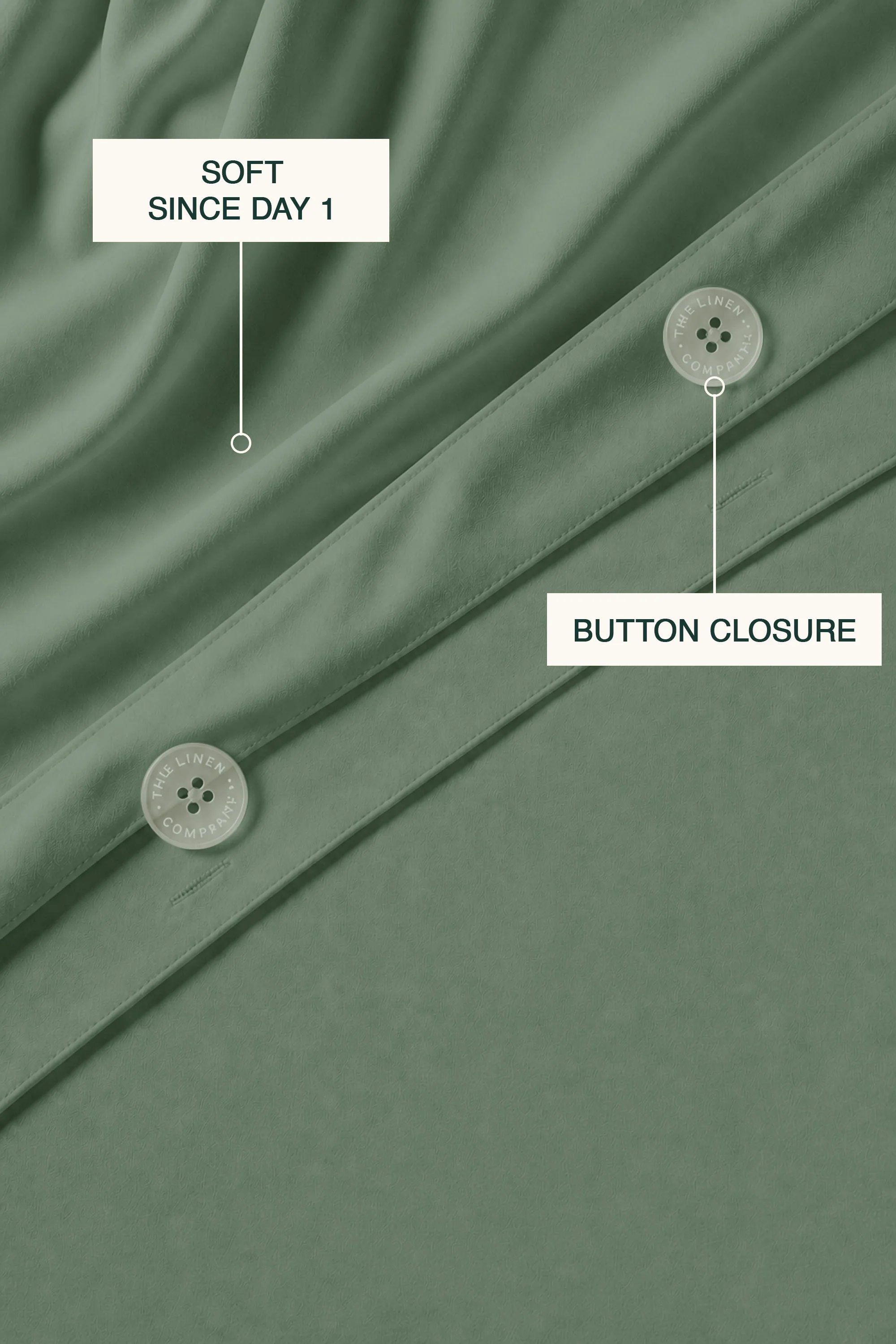 T300 Luxe Sage Green Duvet Cover Set - Image 2